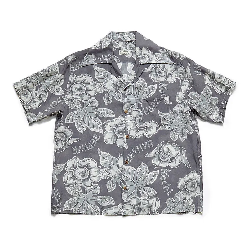 

Casual Short Sleeve Printed Shirt Unisex Loose Fit Polyester Fiber Summer Wear for Youth Daily Use KAPITAL Style Gray Floral ...