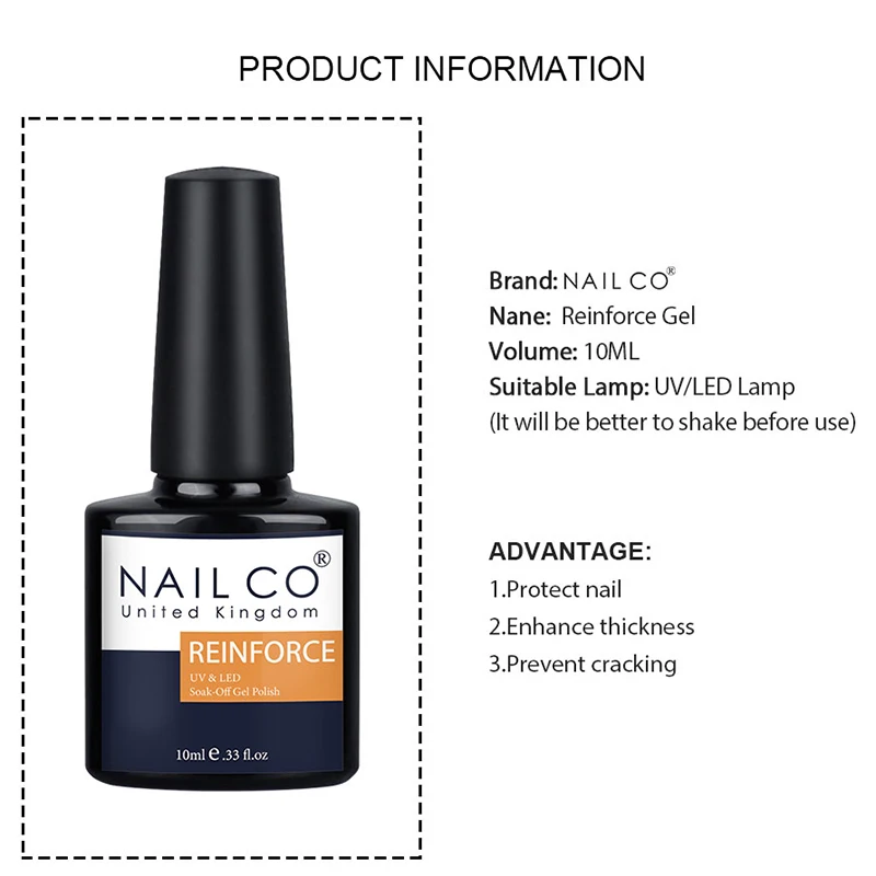 NAILCO 15 مللي مزيل سحري جل لا مسح معطف فوقي قاعدة هلام طلاء الأظافر تعزيز هلام UV LED مسمار الديكور ورنيش مسمار الغراء