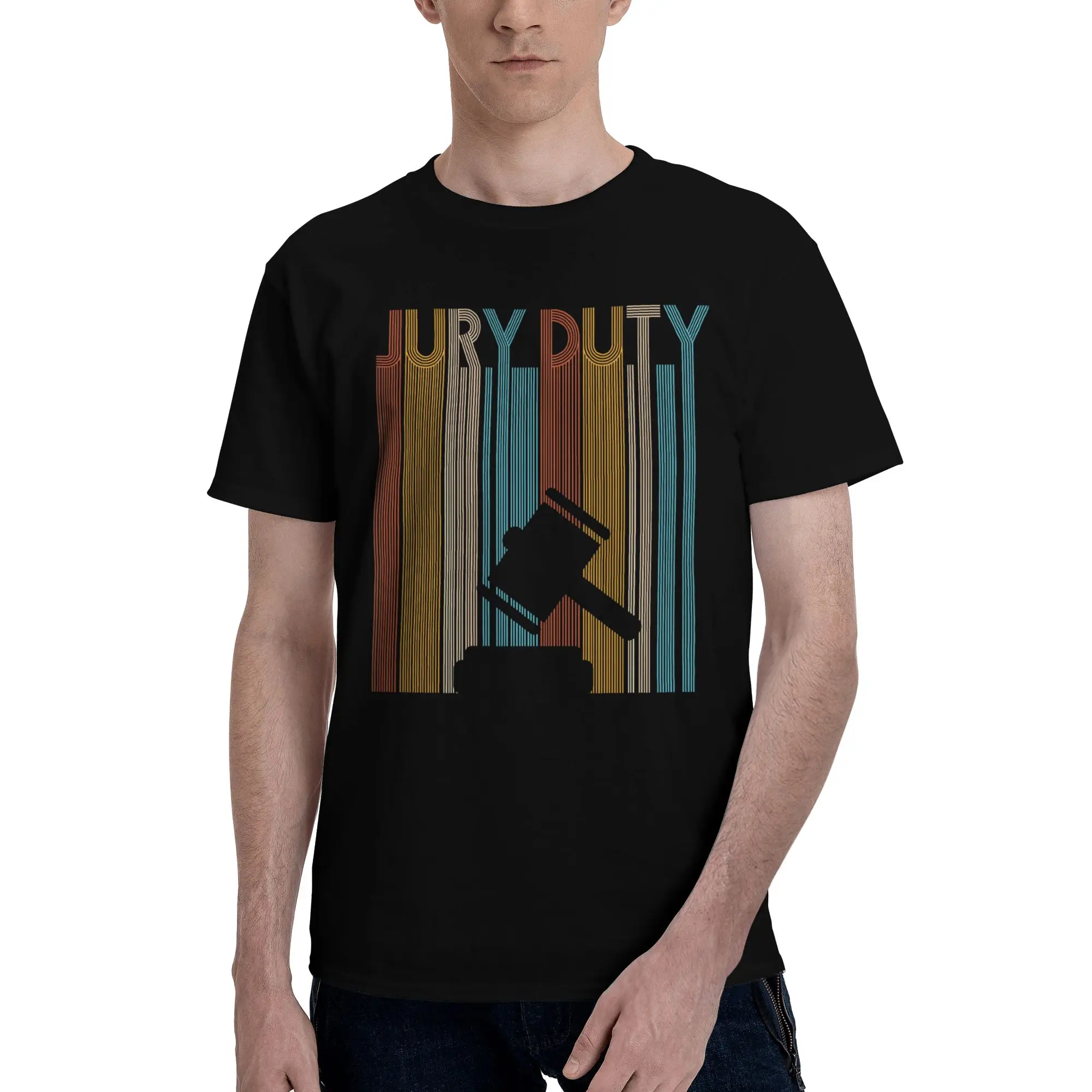 Retro Style Funny 100% Cotton T-Shirt Jury Duty Tees Tops For Men