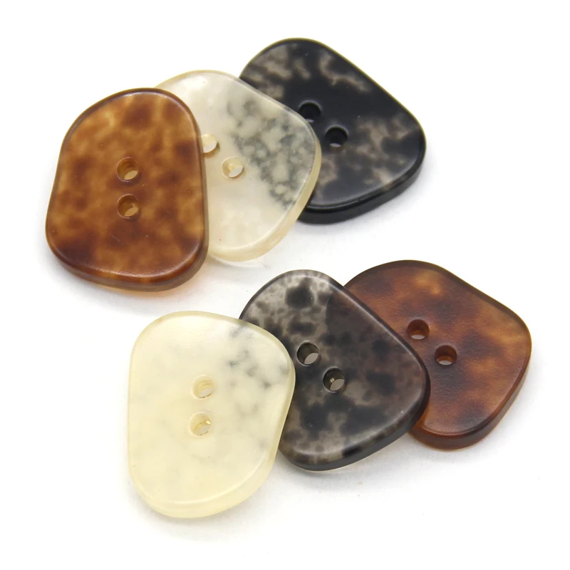 HENGC 38mm 44mm Irregular Transparent Resin Buttons For Women Coat Sweaters Garment Large DIY Decorative Accessories Wholesale