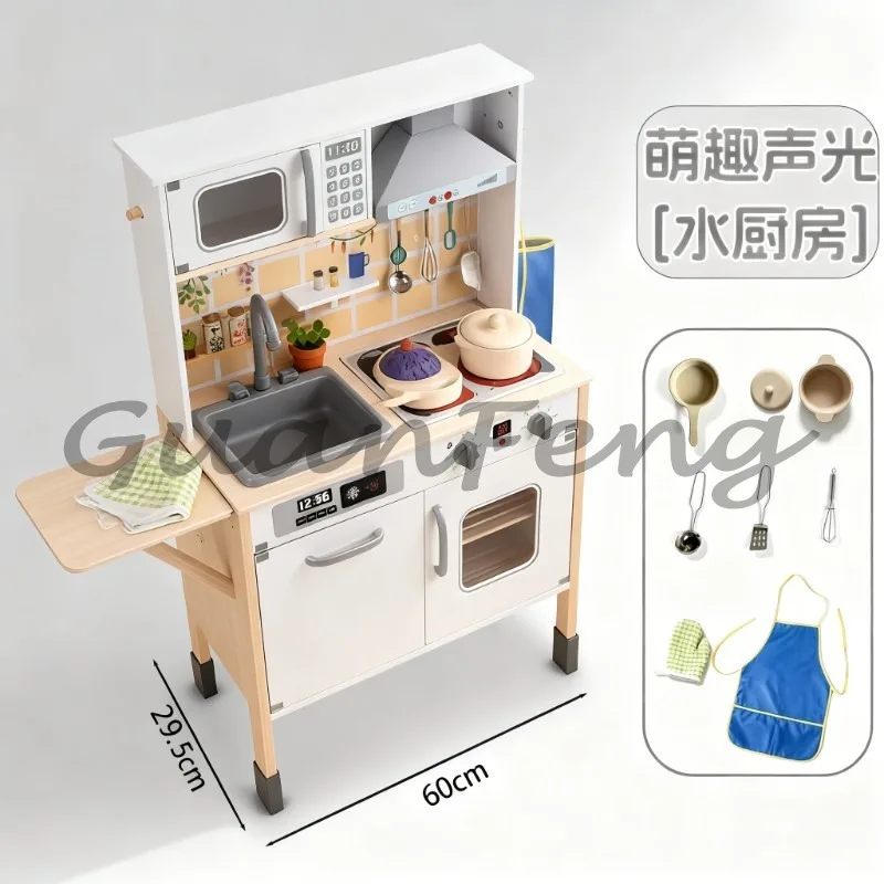 Folding wooden kitchen with circulating sink