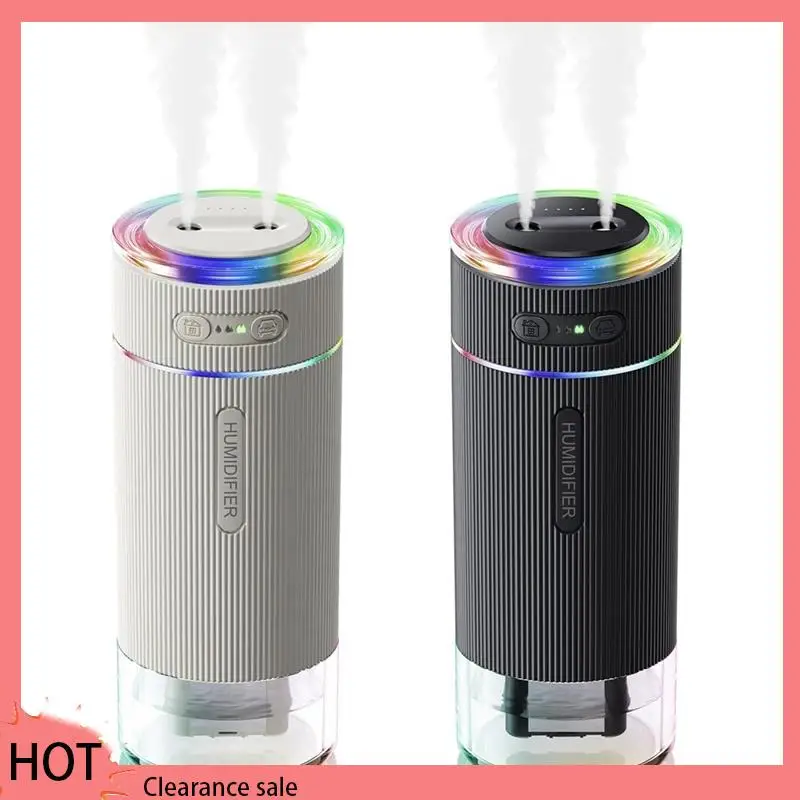 Portable Small Humidifier Forbedroom Dual Nozzle Large Cool Mist Mini Personal Desk Air Humidifiers Fortravel Black