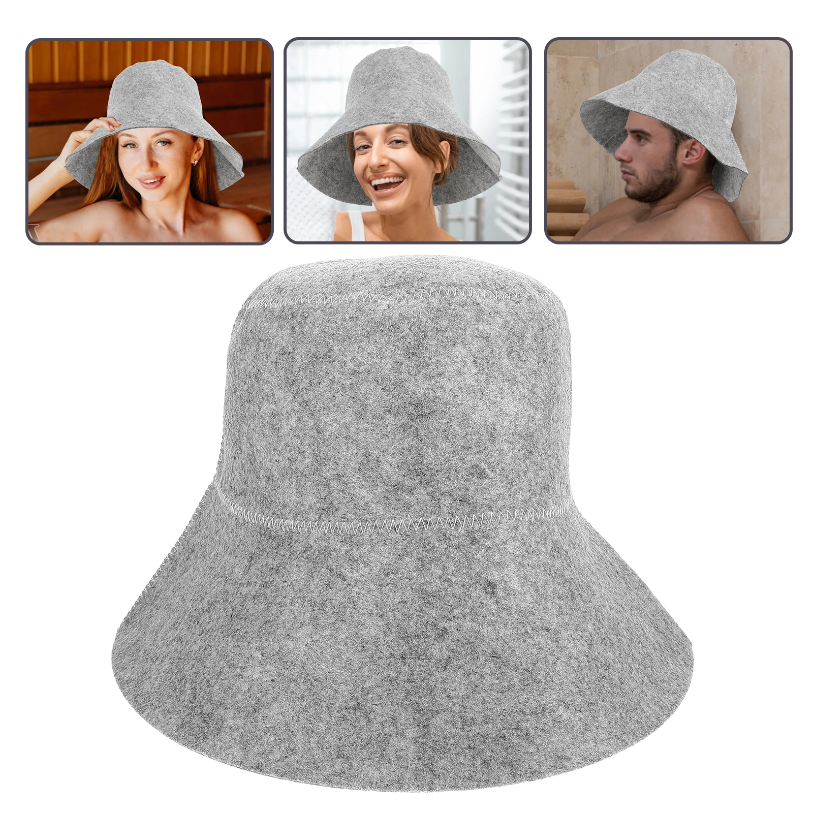 

Stylish Reusable Sauna Hat Water Absorbing Thick Felt Bathing Cap Quick Drying Comfortable Bath Hat For Women Men Shower Steam