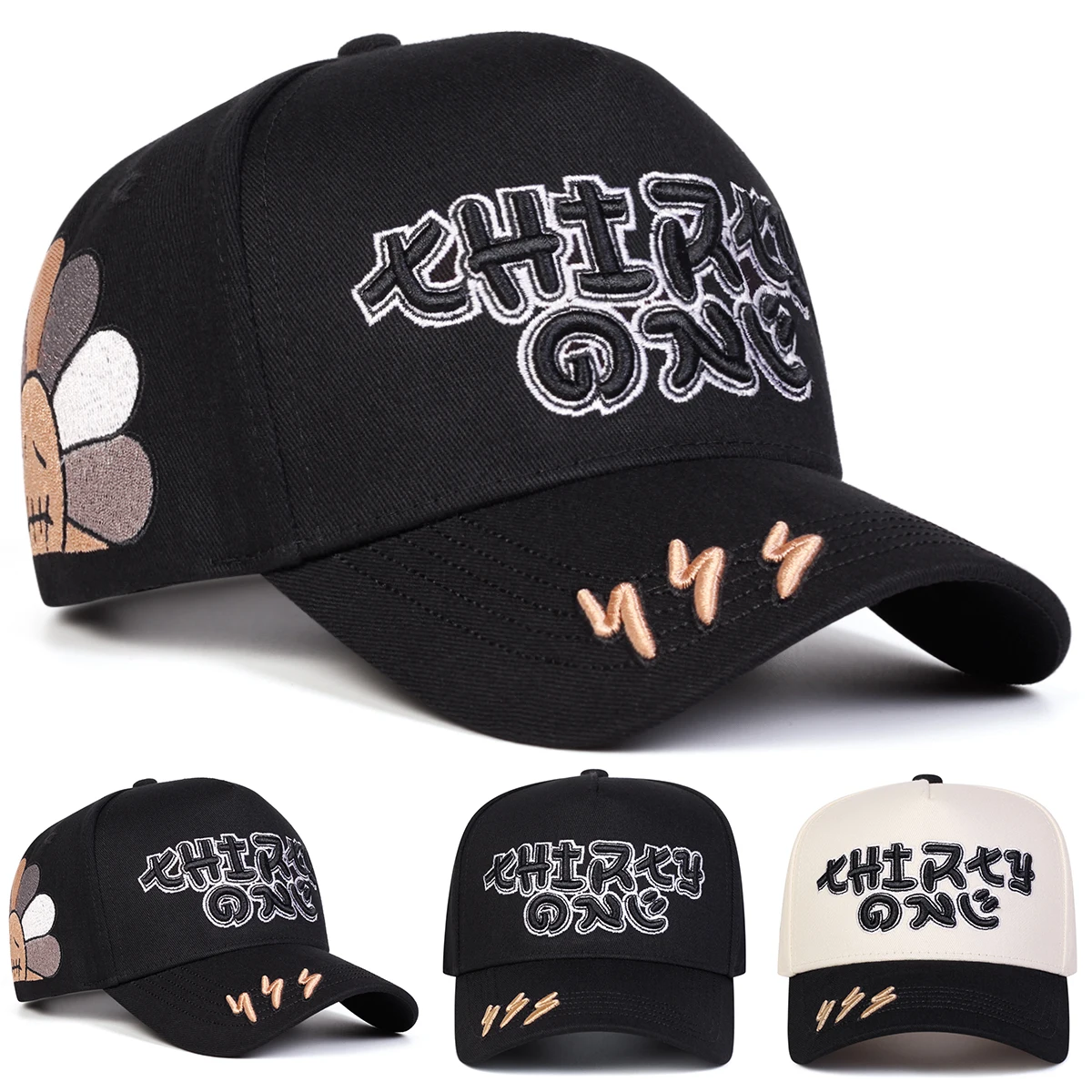 Gorras de Béisbol Unisex con Bordado de Rayo, Ajustables, Casuales, para Primavera y Otoño, Protección Solar, Gorra Deportiva