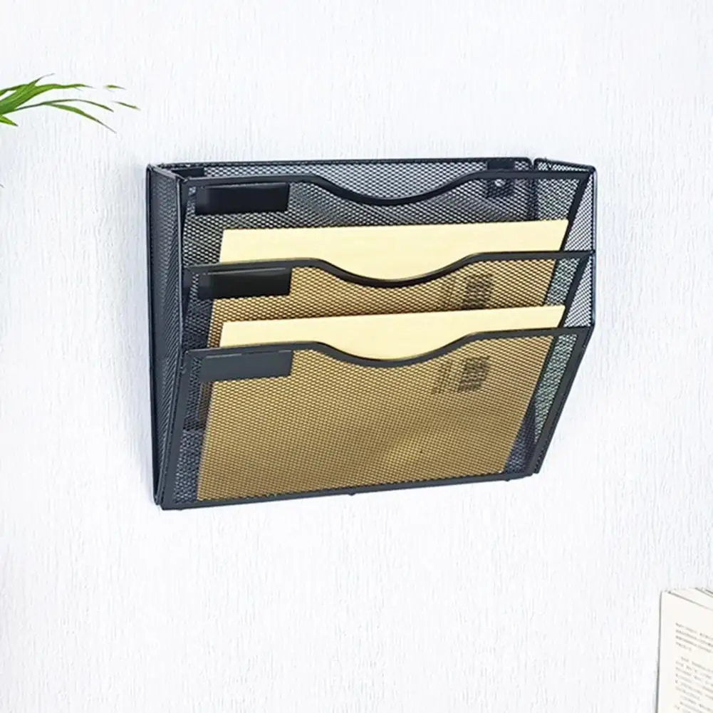 

Document Holder 3 Tier Wall Mounted File Holder Capacity Document Organizer with Strong Load-bearing for Office Home Storage