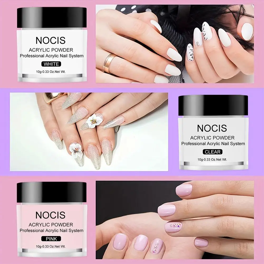 1Set EMA Acrylic Nail Powder Set Professional Extension Kit Manicure Supplies Acrylic Powder Salon Quality Nail Beauty Care