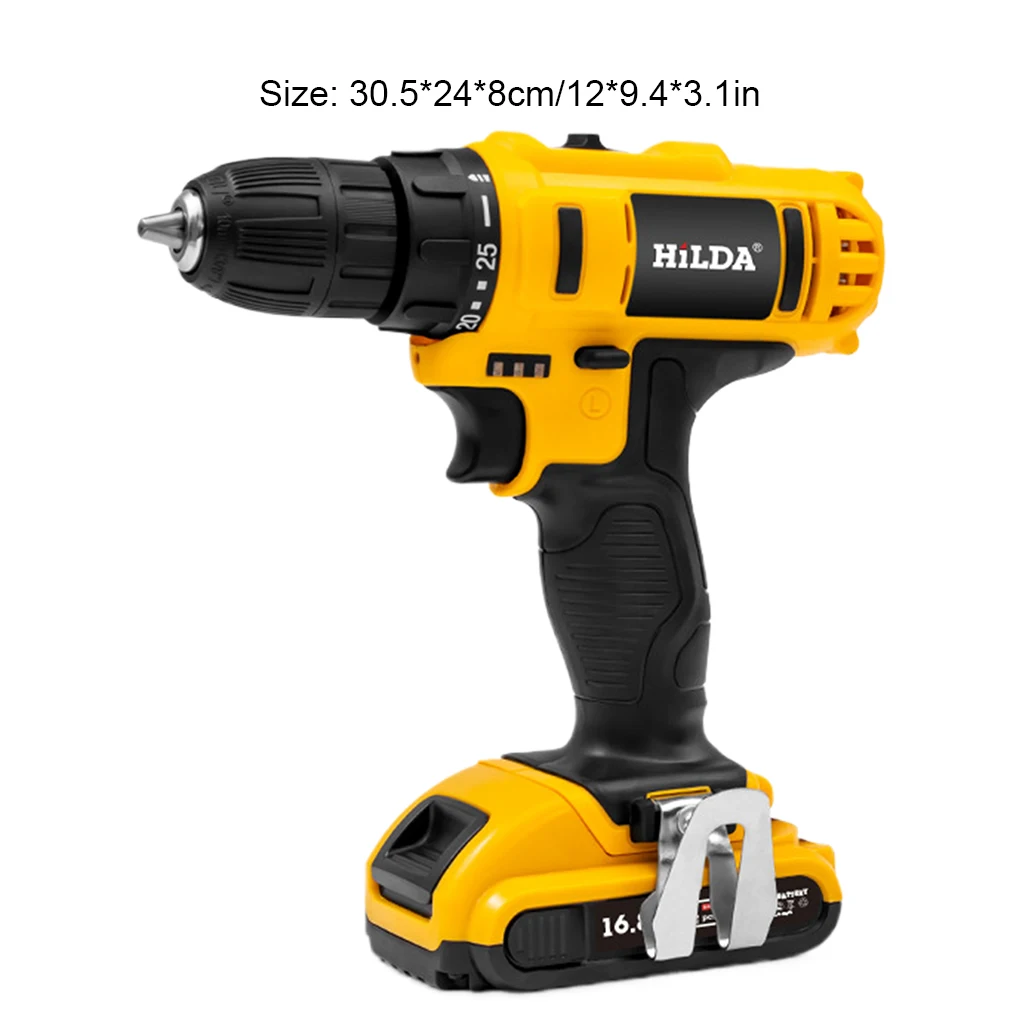 HiLDA 16.8V Brushless Lithium Hand Drill Charging Multi functional High Power Household Electric Screwdriver Tools Set