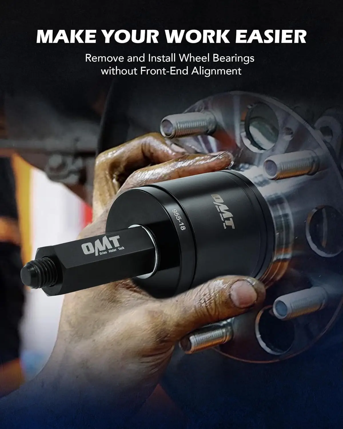 24pc Front Wheel Bearing Press Kit with Sliding Screws, Universal Bushings & Storage Case for Easy Removal & Installation