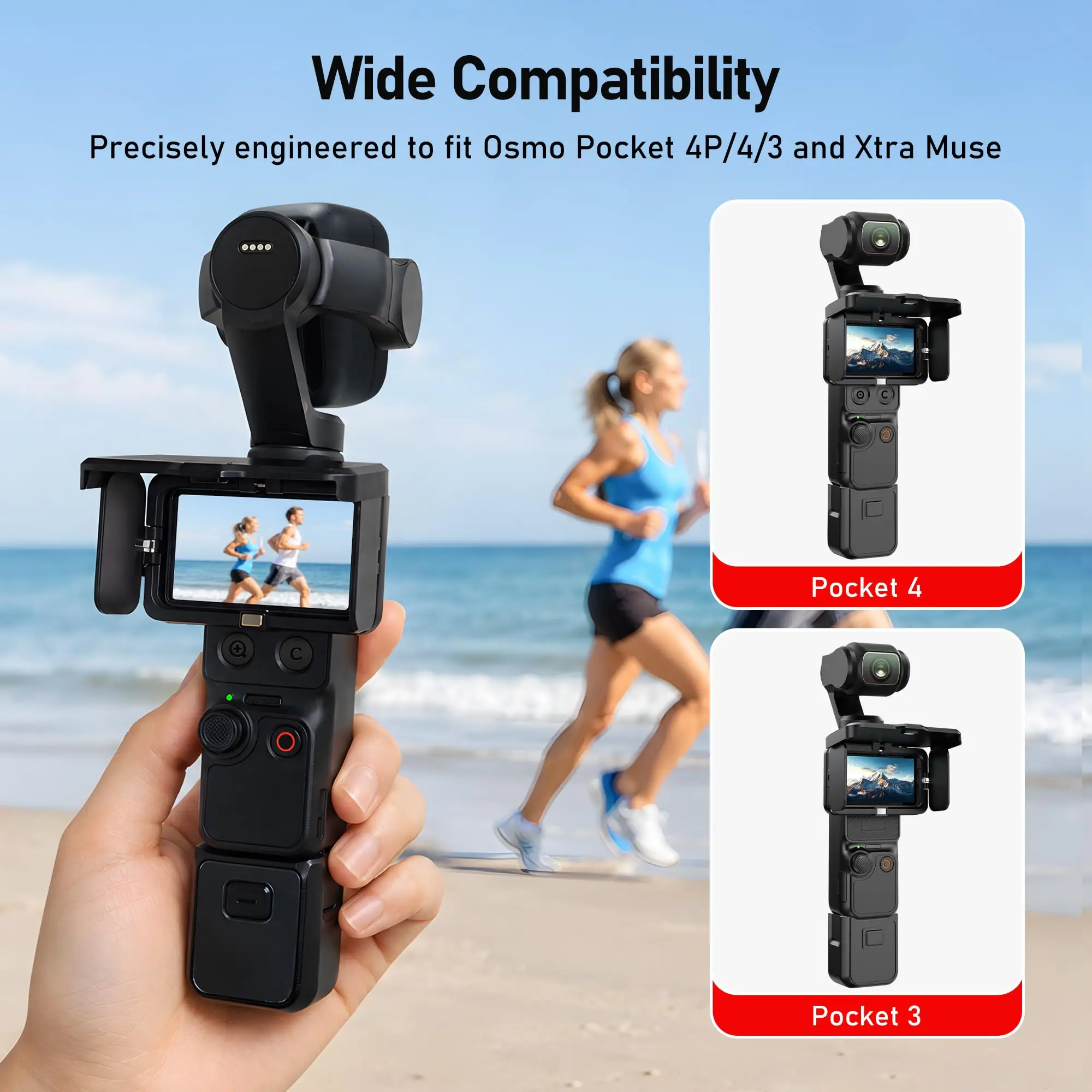 Foldable Screen Hood for DJI Osmo Pocket 4P Accessories,Glare Block Precision Fit for Osmo Pocket 4/3,Durable ABS Protection