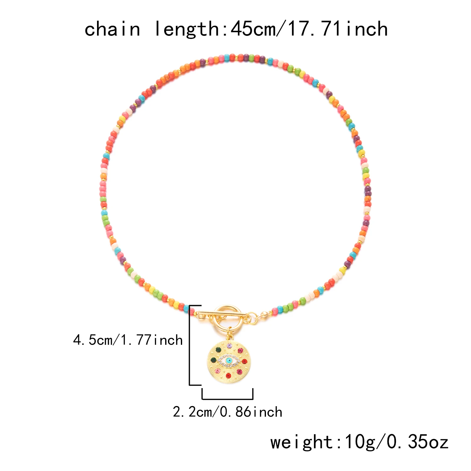 Zierliche bunte Natursteinperlen OT Schnalle Halskette für Frauen Einzigartige Herz Blume Evil Eye Zirkon Kette Party Schmuck Geschenk – Detail 6