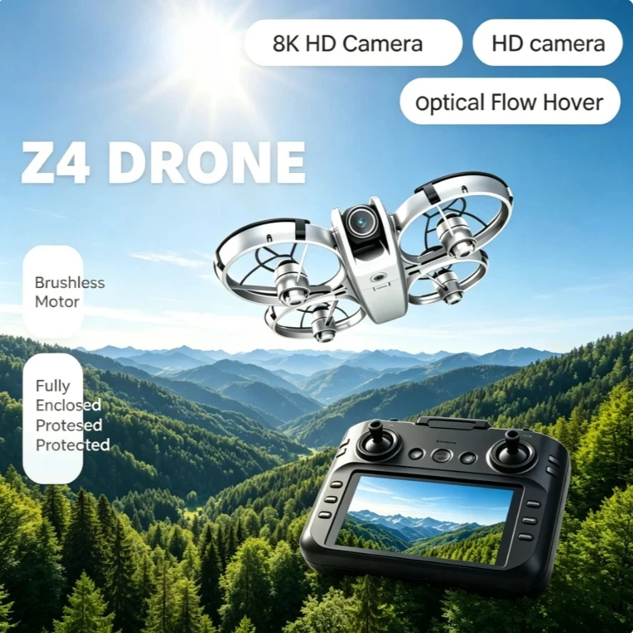 Original Z4 Mini Full Protective RC Quadcopter Drone Optical Flow Positioning 8K HD Headless Mode Portable Mini Drone Toy Gift