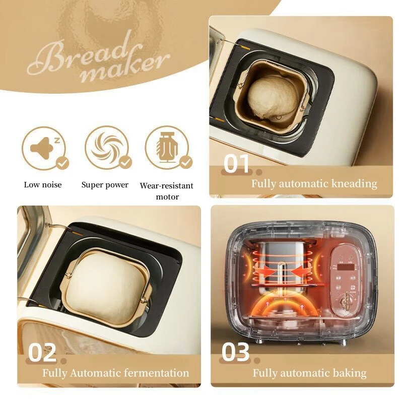 Bear Bread Machine Household Toaster Multifunctional Intelligent Reservation Cake Toaster Kneading Machine Dough Mixer MBJ-D06N5