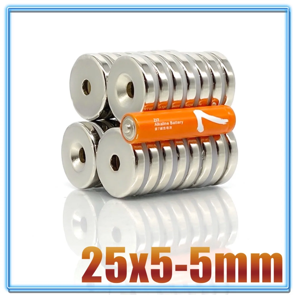 2-100PCS 25x5-5 mm Permanent NdFeB Strong Magnets 25*5 mm Hole 5mm Round Countersunk Neodymium Magnetic Magnet 25X5-5mm 25*5-5