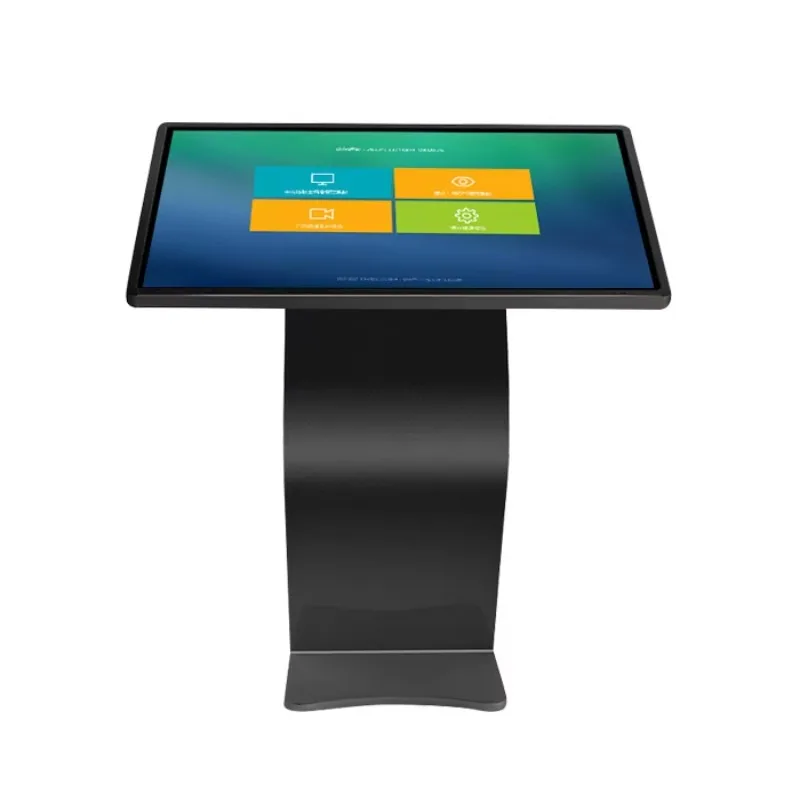 A computer 49 inch floor standing LCD panel touch screen totem digital signage kiosk high definition Mobile Pentium 4