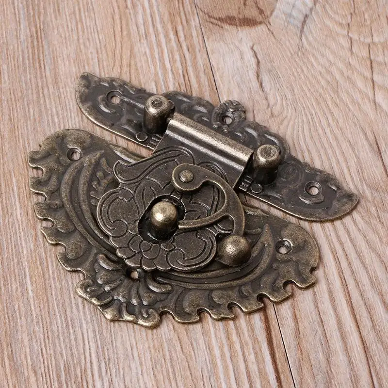 4xfd Vintage Retro Retro Decorative Hasp Toggle Stack Box Box Lock Crochet pour