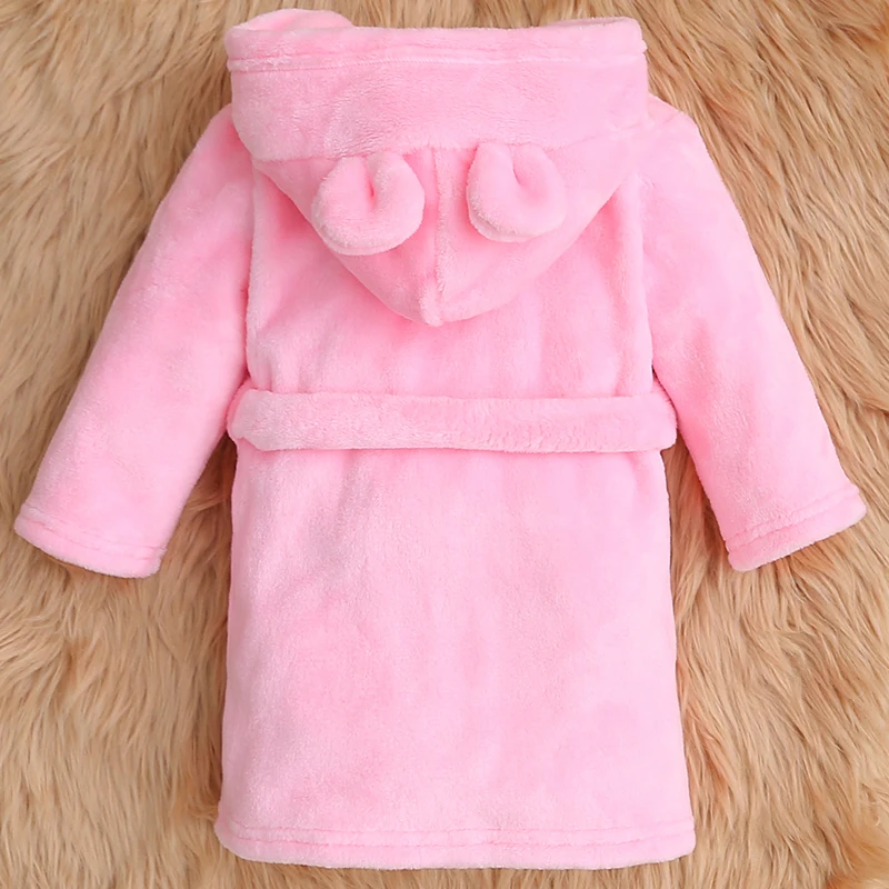 Autumn and winter baby children\'s coral velvet pajamas, baby hoodies, bathrobes, soft and comfortable pajamas, Child Accessories