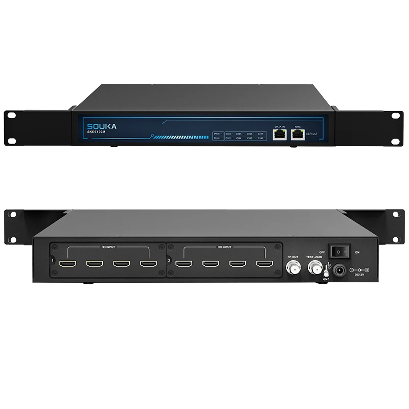 4/8-channel H264 Hdmi  To Rf Dvb-t Dvb-c Atsc Isdbt Tdt Modulator Catv  Front End Hdmi Video Encoder Modulator