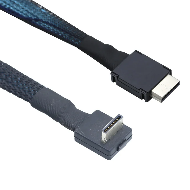 

OcuLink PCIe PCI-Express SFF-8611 4i 42P Straight To OcuLink SFF-8611 4I 90 Degree for SSD Data Active Cable