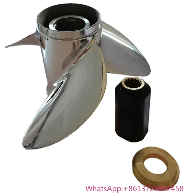

3 blade 13 3/4X19 R/L E GROUP Interchangeable Stainless Steel Propeller OUTBOARD PROPELLER MARINE PROPELLER
