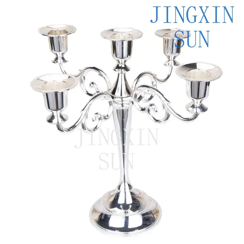 LZY2 Tall Metal Iron Table for Home Decor Wedding Stand with 5-Arm Candelabra Candle Holder as Wedding