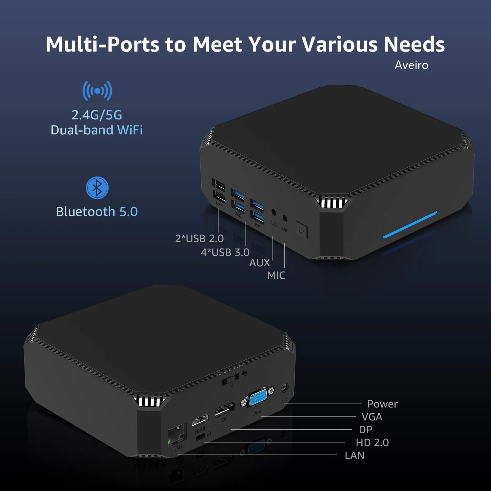 คอมพิวเตอร์ขนาดเล็ก Ck2 Gaming Intel Core I5-7200U 16GB DDR4 512GB NVMe SSD Windows 11 Pro คอมพิวเตอร์4K 60hz HDMI VGA Win 10 Minipc