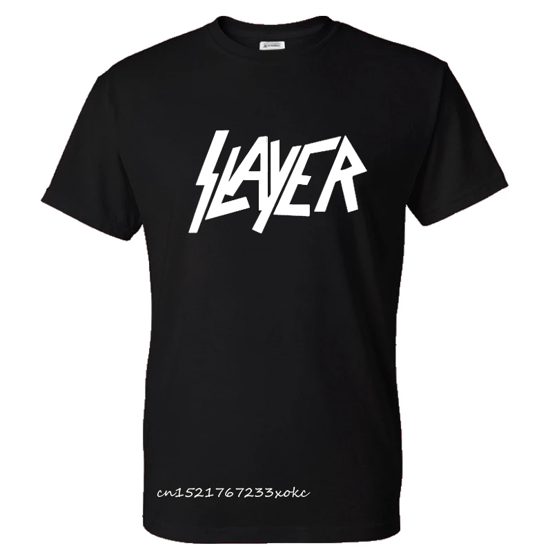 Metal Band T-Shirt Slayer Printed Men Fashion Streetwear Crew Neck Short Sleeve Tshirt 100% Cotton Rock T Shirt Tops