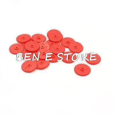20pcs Assemble RC Toys Airplane Hexagonal Shaft Hole Red Plastic Gear 401.8A 0.4 Modulus 40 Teeth 1.75 x 16.8 x 2.9mm