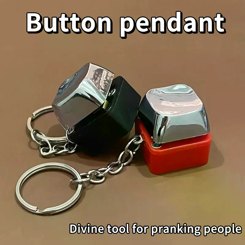 Electric Shock Electric Keyboard Keychain Street Trick Novelty Item Fidget Keychain Shocking Handshake Trick Clicker Toy 1PC