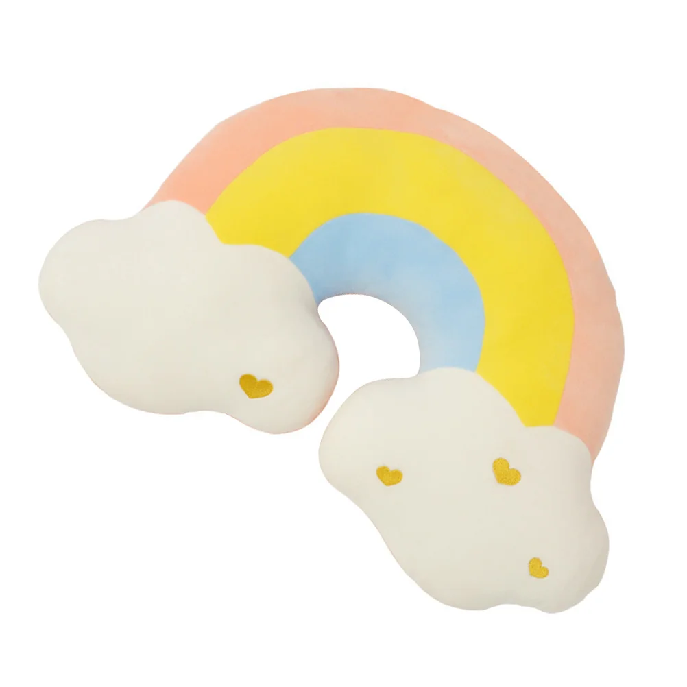 Rainbow Throw Pillow Cushion Decorative Bed Pillows Cloud Shaped and Cushions Colorful Fabric