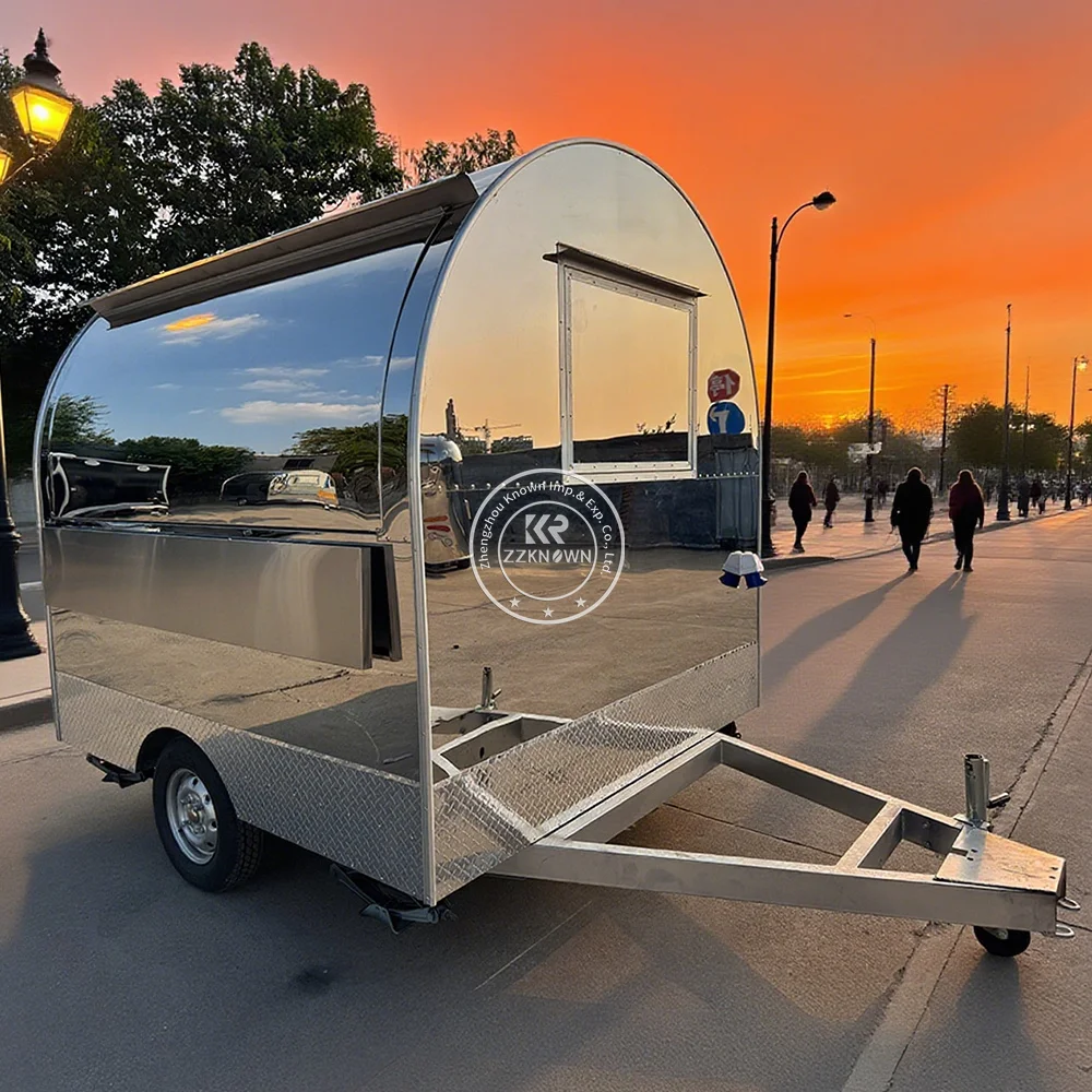

Stainless Steel Mobile Kitchen Food Truck Trailer Fully Equipped Restaurant Concession Catering Juice Coffee Bar Food Truck