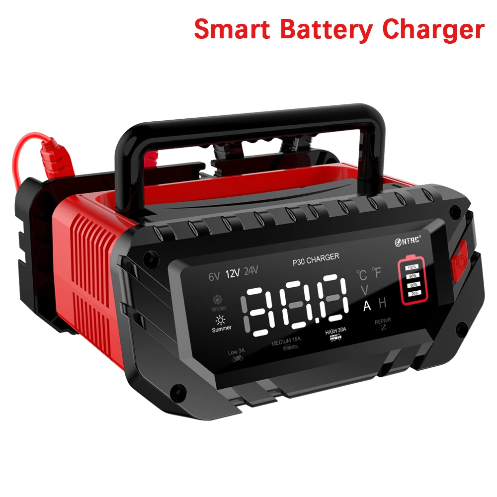 

Car Battery Charger for Repair Car Maintainer LCD Display Full Automatic 120W Protect Quick Charger 6V/12V Multiple Protections