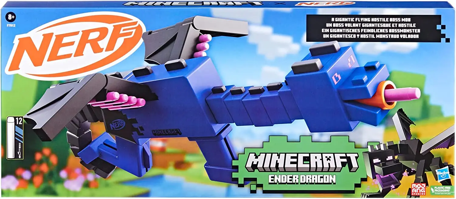 Hasbro Heat Nerf Minecraft Ender Dragon My World Ender Dragon Desktop Case Hand Display Birthday Gift Action Figures