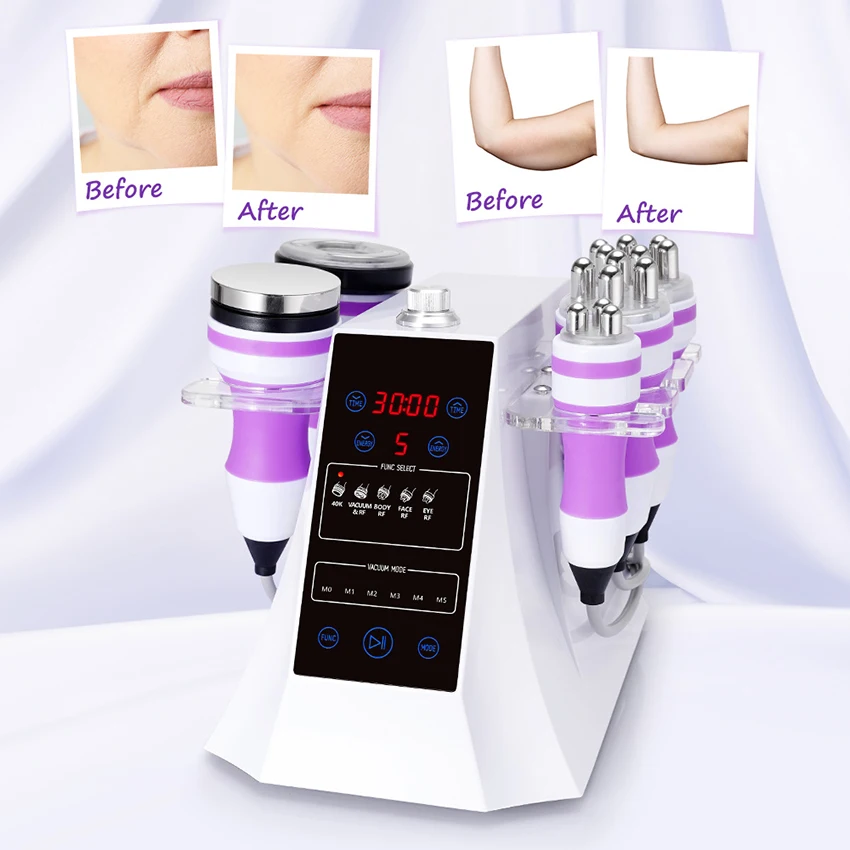 5-In-1 Three Pole RF Skin Tightening Vacuum 40K Cavitation Ultrasonic Celliute Slimming Spa Machine