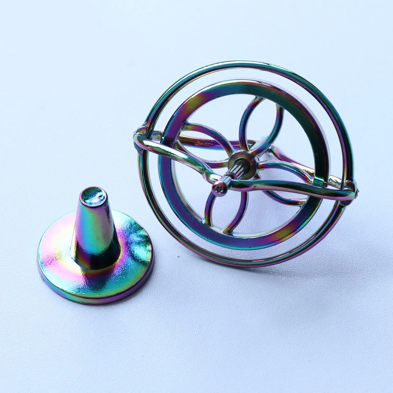 Giroscopio da dito di precisione creativa Giroscopio antistress Giocattolo di equilibrio classico superiore Opzioni di gioco multiple colorate