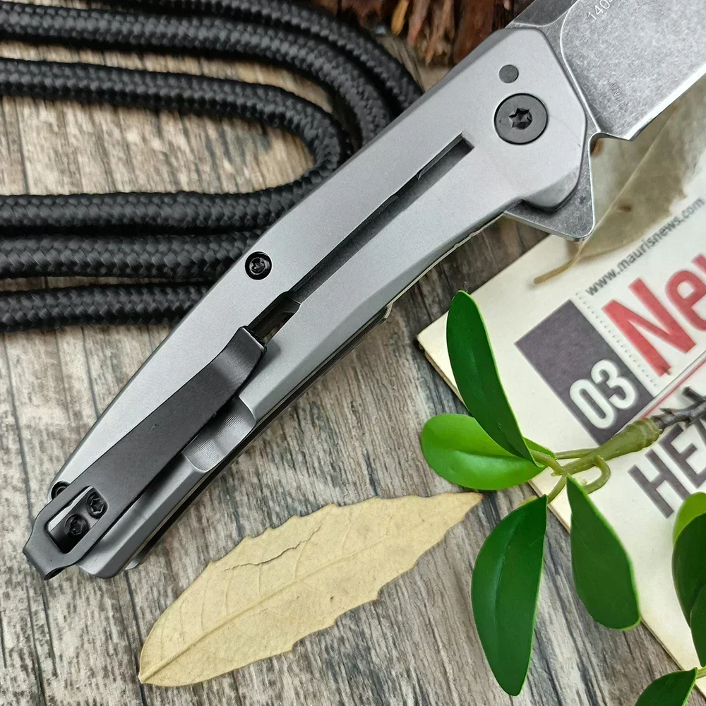 KS 1404 Assisted Flip Pocket Knife Black D2 Sharp Blade 420 Steel Non-slip Handle Fruit Knife Outdoor Hiking Jungle Utility Tool