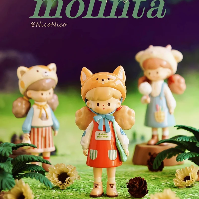 Molinta Party Animal Series Blind Box Kawaii Anime Action Figure Mystery Box Toys Dolls Animal Model Desktop Ornaments Christmas