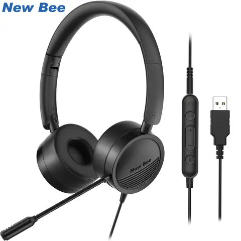 USB headset with mic for PC and noise cancelling New bee