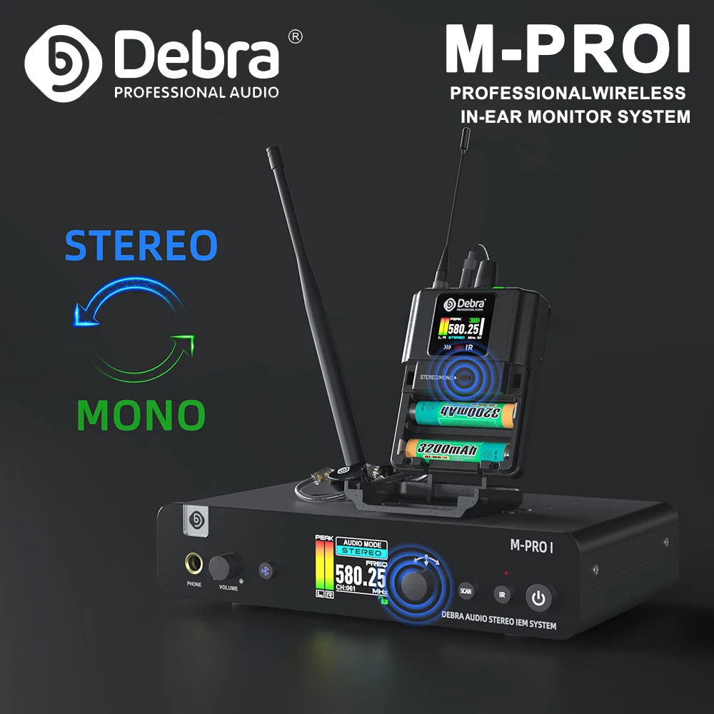 

Debra M-PROI Wireless Audio System 560-690MHz Bluetooth 24bit/44.1kHz 7ms Delay 80m Range for Studio/Live Performance