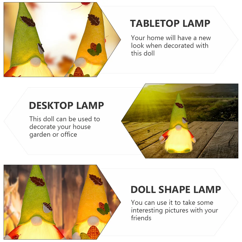 1 stuks lichtgewicht kabouter nachtlamp oogstfestival heldere tafelblad decoratie nachtkastje foto prop vorm lamp