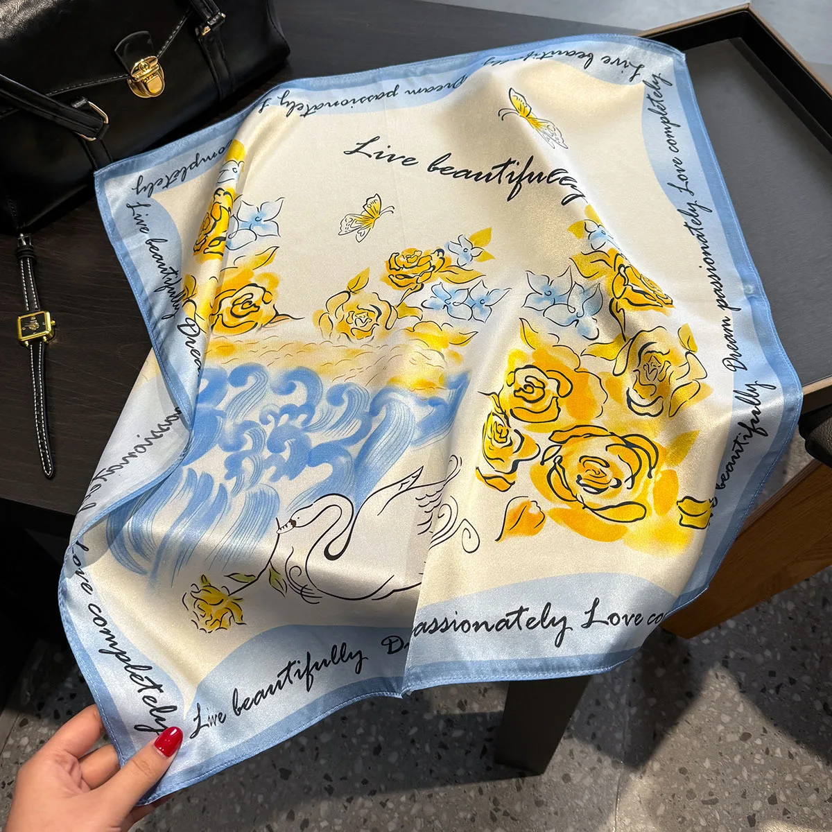 

Luxury Brand Scarves for Women Shawl Print Silk Satin Hijab Scarf Female Bandana 53*53cm Square Shawls Scarfs For Ladies 2025