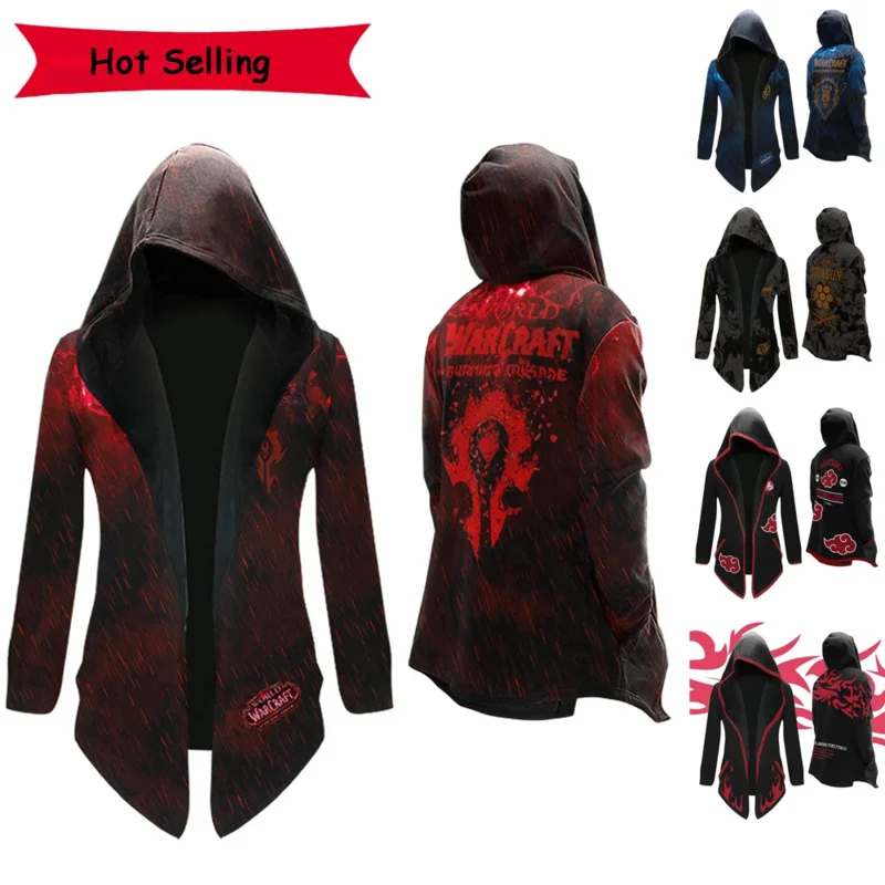 World of Warcraft Alliance Tribal Warm Overcoat Long Sleeve Plus WOW Men's Trench Narut Demon Slayer Cosplay Clothes Christmas