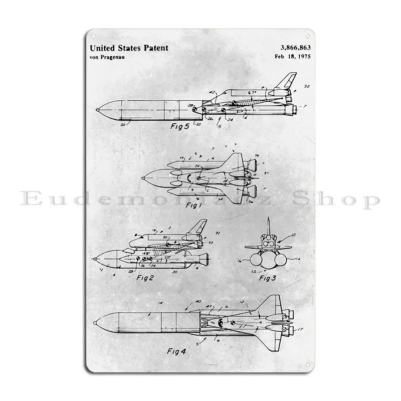 No429 Space Ship Metal Plaque Printed Customize Printing Mural Wall Decor Tin Sign Poster