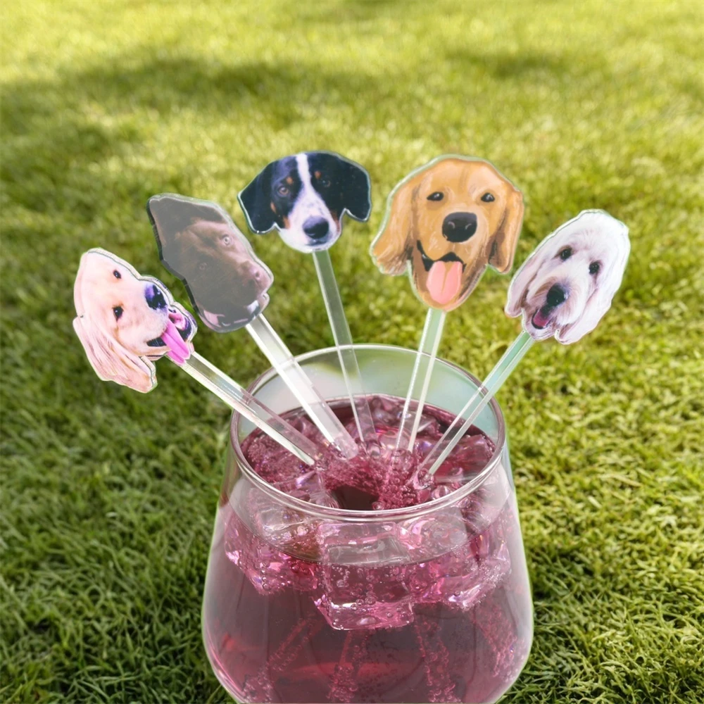 10/60/120pcs Custom Pet Drink Stir Wedding Gift Acrylic Baptism Souvenir Party Drink Stirs Personalized Cocktail Stirrers