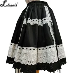 Sweet Lolita A line Skirt Vintage Half Slip Underskirt with Lace Trim Cotton Skirt Extender Customizable