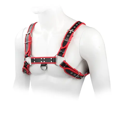 Fetish Gay Faux Leather Chest Harness Men Adjustable Sexual Body Bondage Cage Harness Belts Rave Gay Clothing for Adult Sex