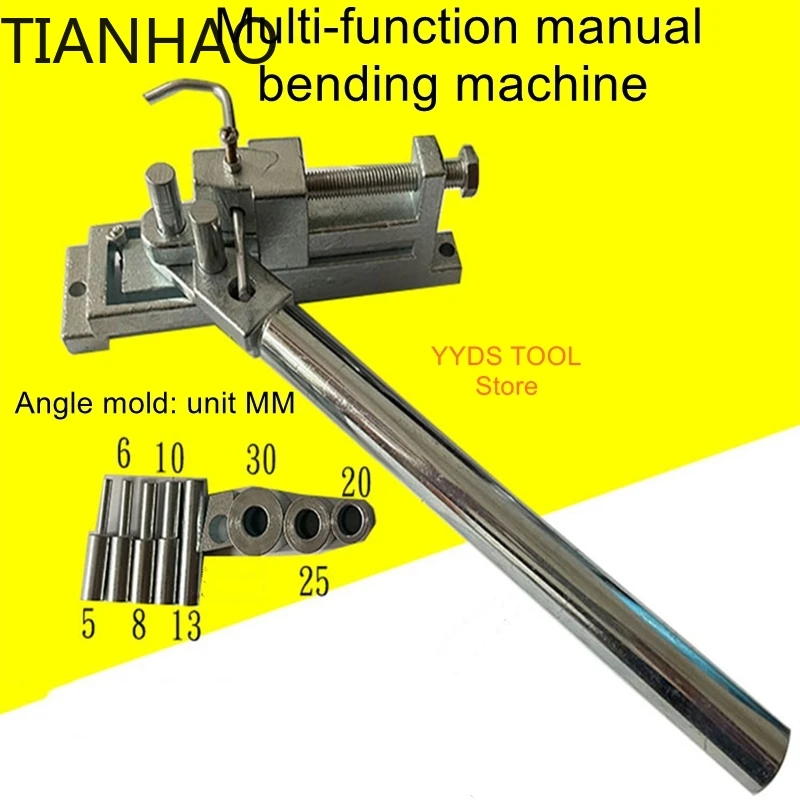 Manual Multi-Function Steel Bending Machine for DIY Metalworking Flat Iron Round Steel Rebar Bending Tool for Workshop