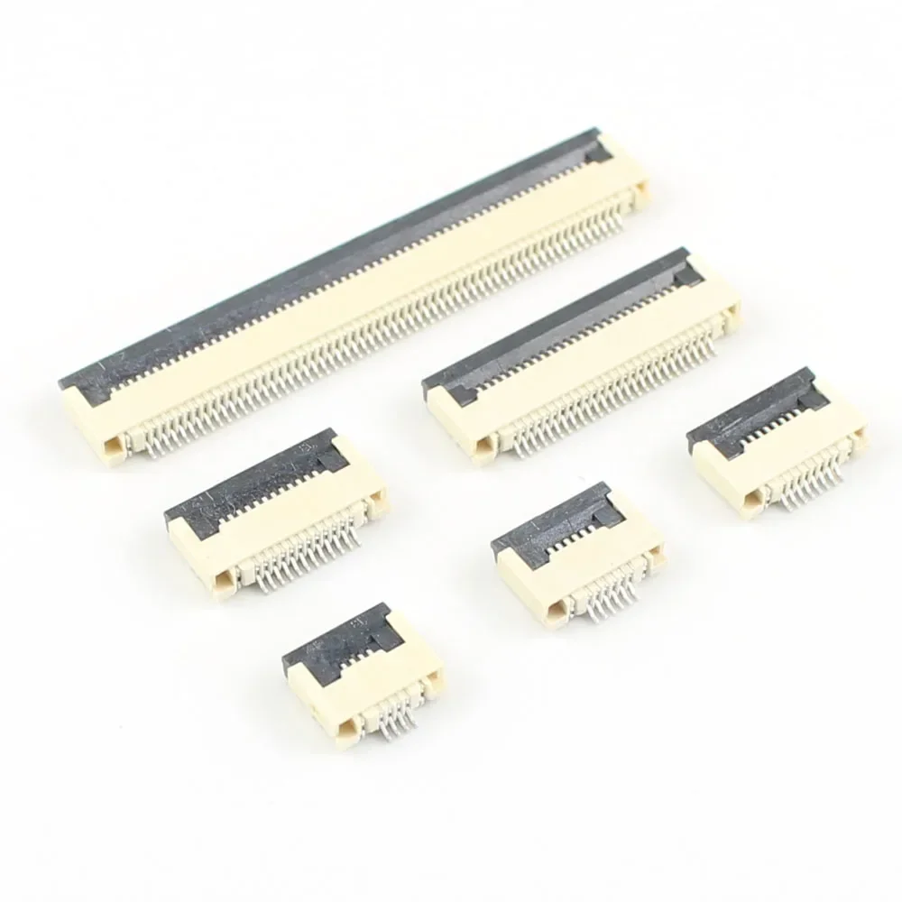 50 יחידות FPC FFC 0.5mm מחבר כבל פיץ 'פיליפ תחתית שטוחה קשר 4P 8P 10P 12P 16P 20P 24P 30P 32P 34P 40P 45P 50P 54P 55P