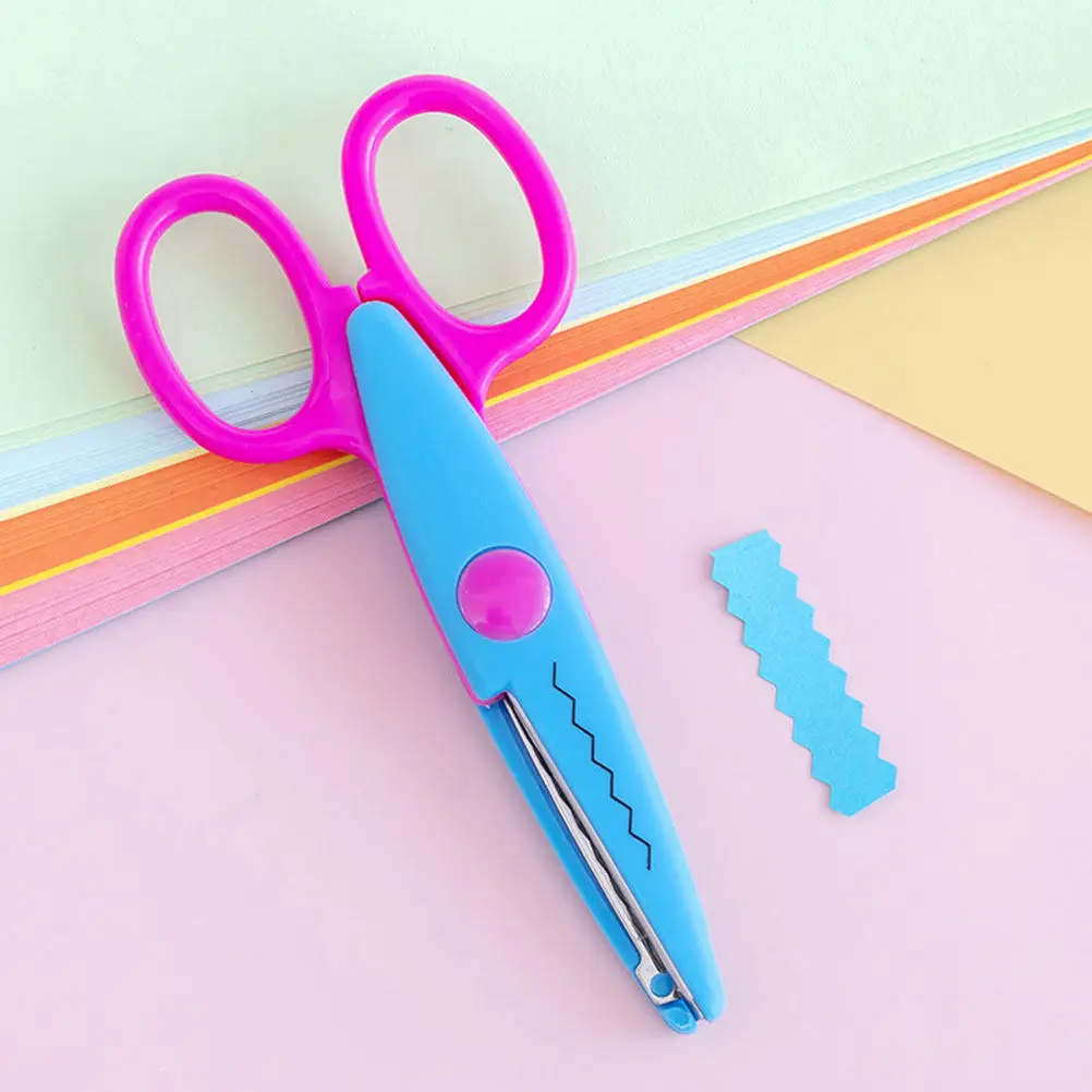 

6Pcs Kids Scissors Children Scissors Lace Cutting Design Lightweight Ergonomic Rounded Corners for DIY Craft Paper