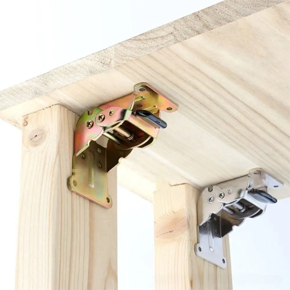 0/90/180 Degree Self Lock Hinges with Screws Iron Self-Locking Extension Support Bracket Furniture Hinges Foldable Support