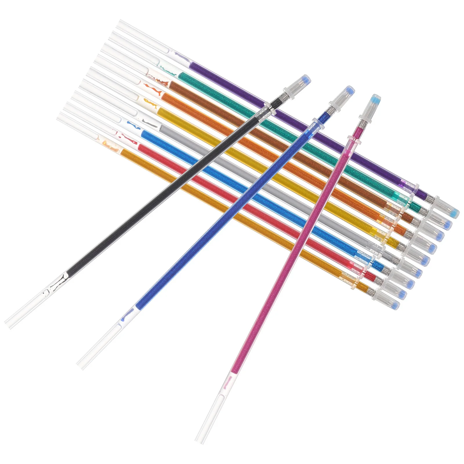 

12Pcs Glitter Pen Refills Bright Smooth Writing Replacements Perfect Office Study Supplies Gel Ink Colorful Pen Refills